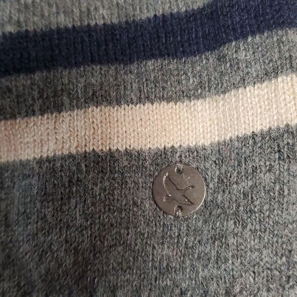 Eddie‎ Bauer Sleeveless Open Kimono Sweater Vest Poncho Shrug Grey Blue Small - Picture 6 of 8